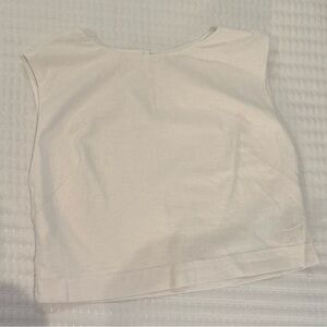 Abercrombie & Fitch White Sleevless Linen Shirt